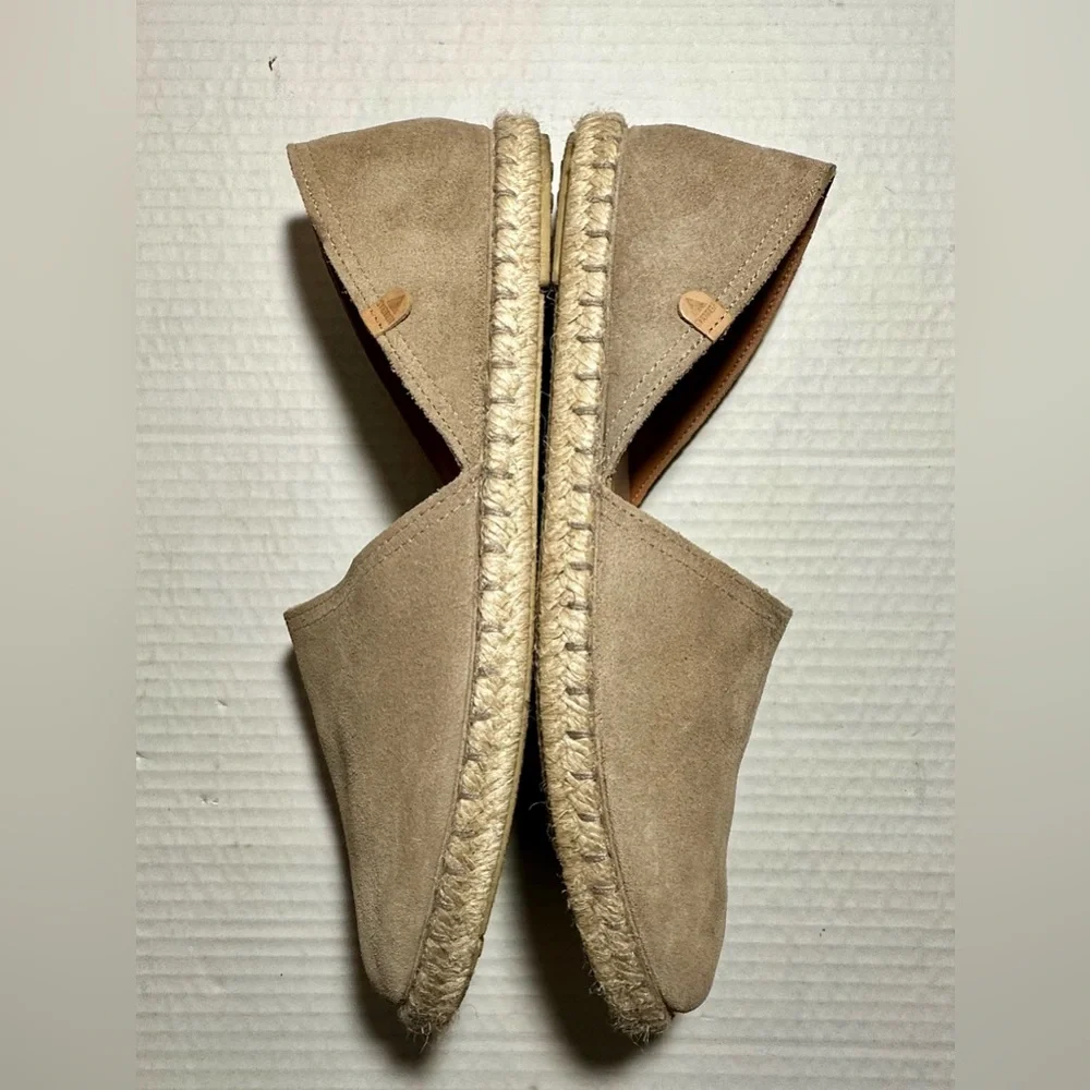 Verbenas Carmen Espadrilles Tan Leather Suede‎ Flat Slip On Womens 41 US 10/10.5
